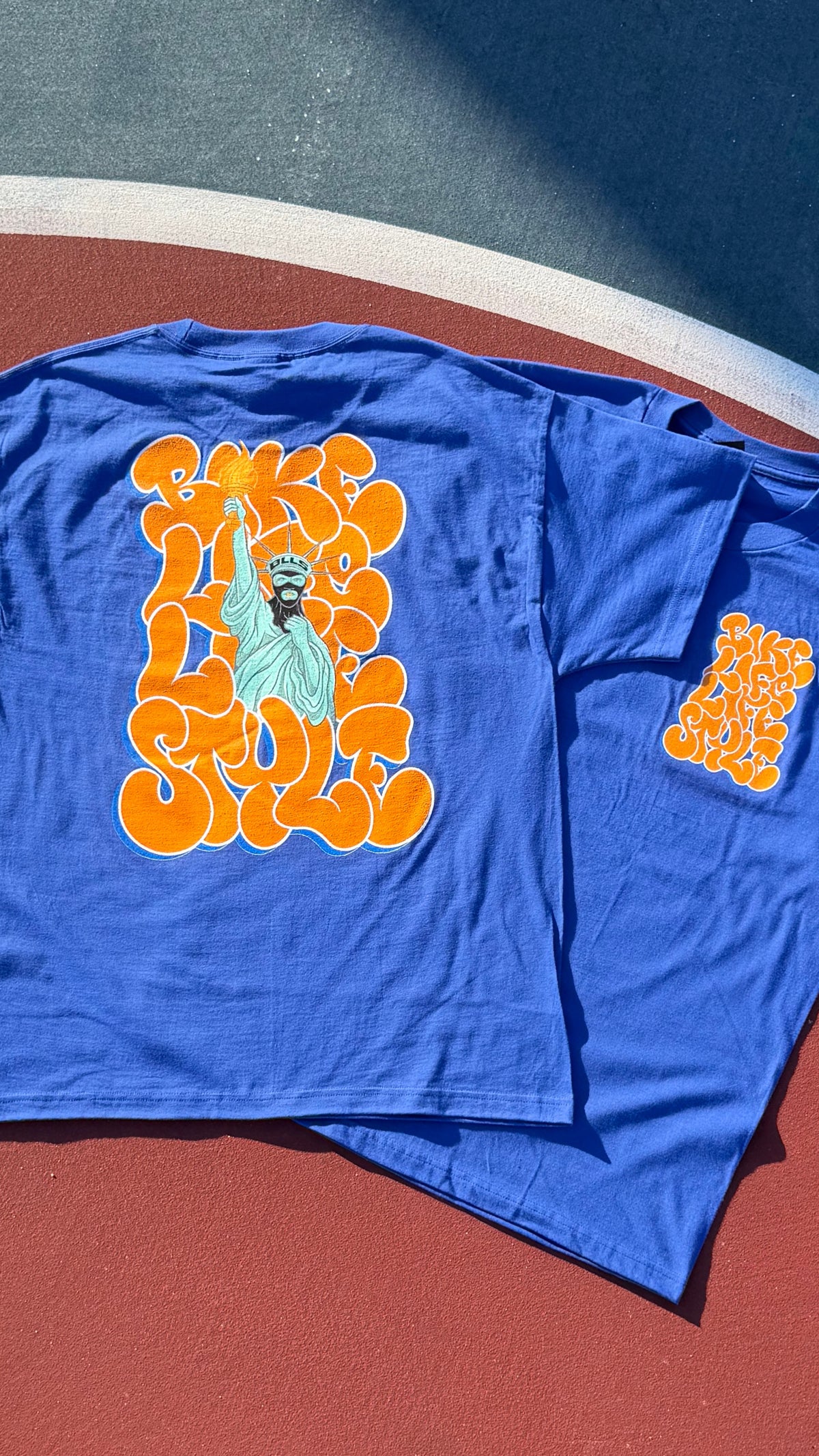 BLLS 🗽 STATUE OF BIKE LIFE SHIRT (ROYAL)