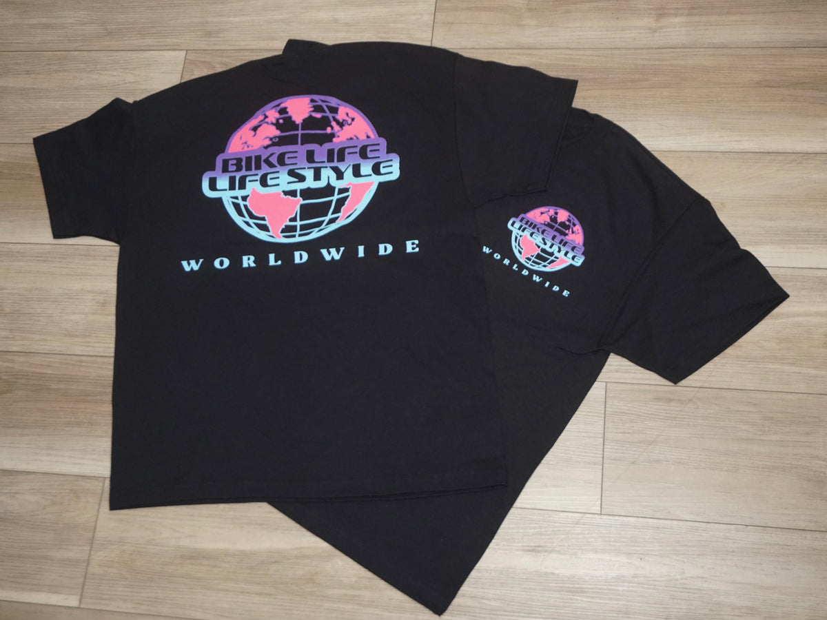 BLLS 🌐 WORLD WIDE GLOBAL SHIRT (BLACK/ MIAMI)