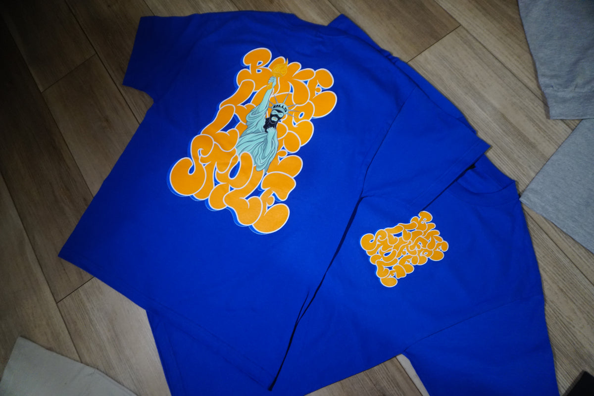BLLS 🗽 STATUE OF BIKE LIFE SHIRT (ROYAL)