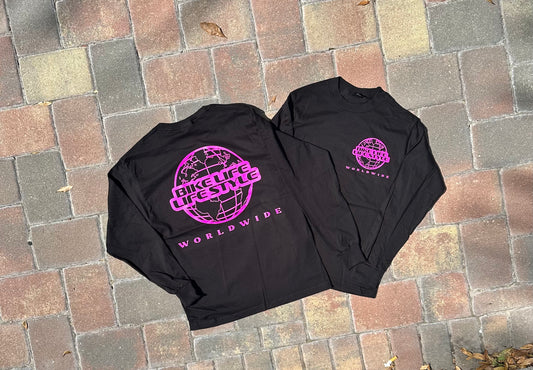 BLLS WORLDWIDE - BLACK/ PROLIFIC PINK (LONG SLEEVE)
